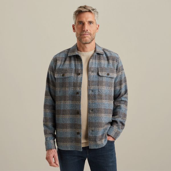 Shirt jacket with check pattern – Black Indigo – Shirts | VANGUARD
