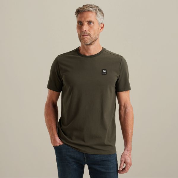 T-shirt met badge – Grey Comfort Denim – T-shirts | VANGUARD