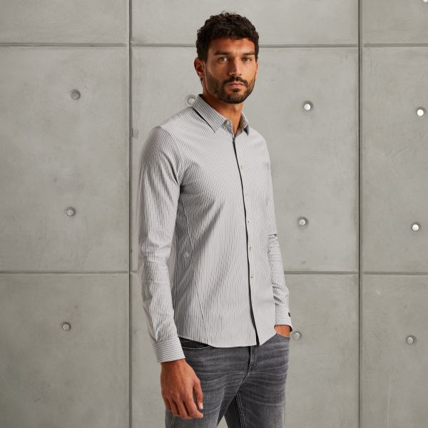 Overhemd van twill jersey – Black Indigo – Smart casual overhemden | CAST IRON