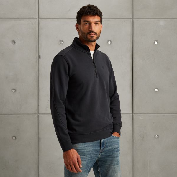 Sweatshirt met halve rits – Black Indigo – Sweatshirts | CAST IRON