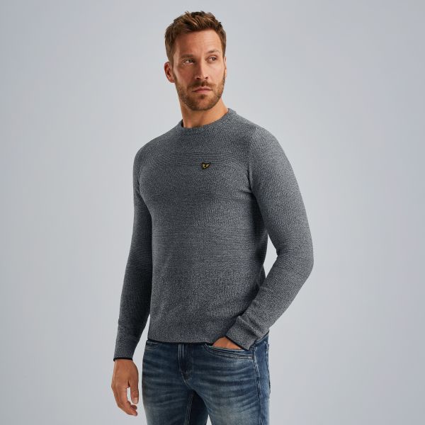 Pullover with stripe pattern – Grey Comfort Denim – Pullovers | PME LEGEND