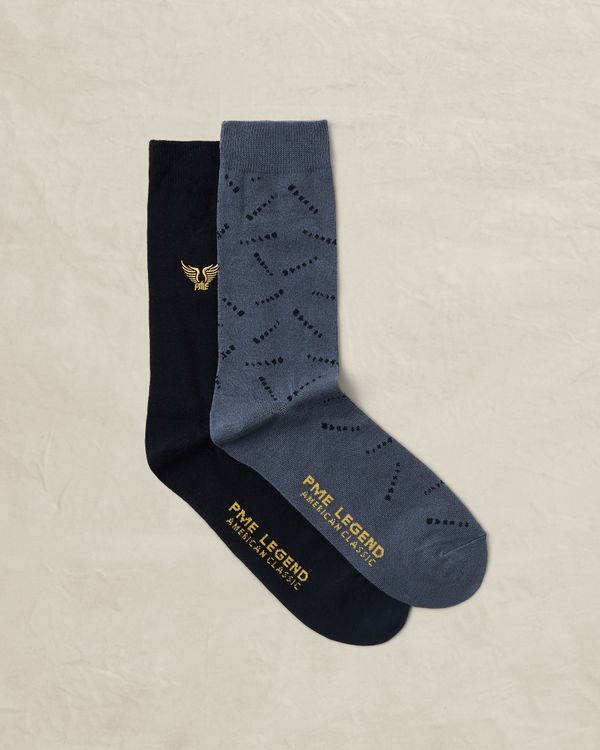 2-pack sokken van een katoenblend – Grey Comfort Denim – Sokken | PME LEGEND