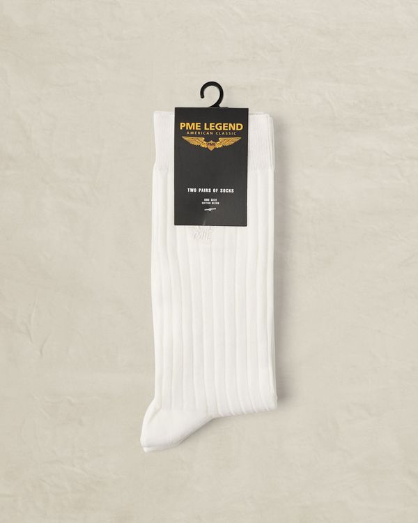 2-pack ribbed socks – Snow White – Socks | PME LEGEND