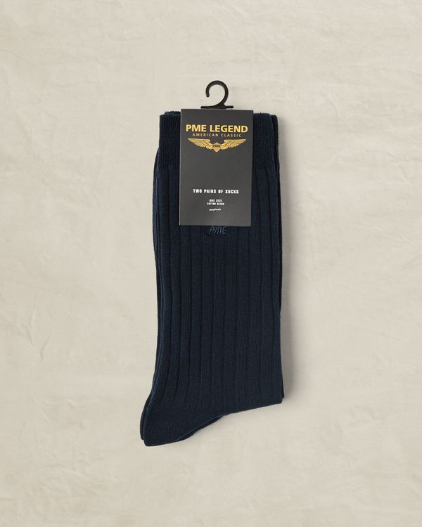 2-pack ribbed socks – Black Indigo – Socks | PME LEGEND