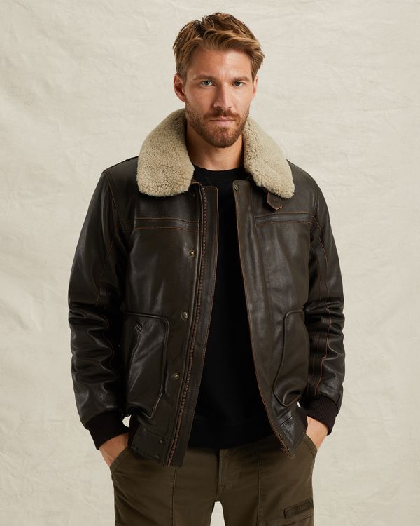 Iconic Hudson leather jacket – Brown – Leather jackets | PME LEGEND