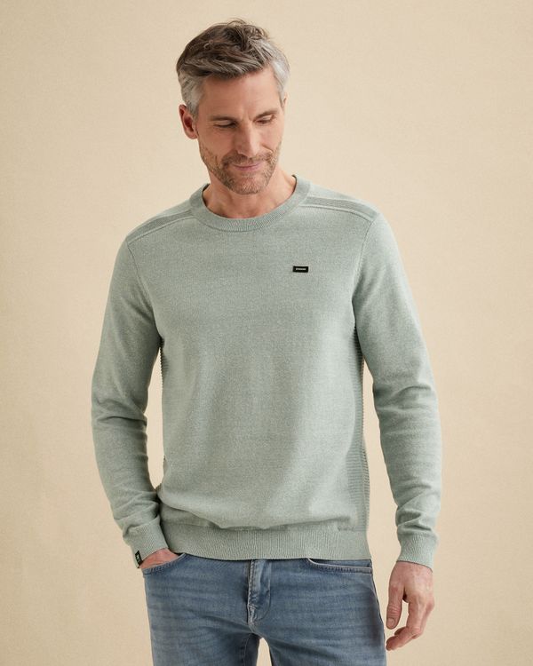 Pullover in cotton/linen with two-tone effect – Black Indigo – Pullovers | VANGUARD