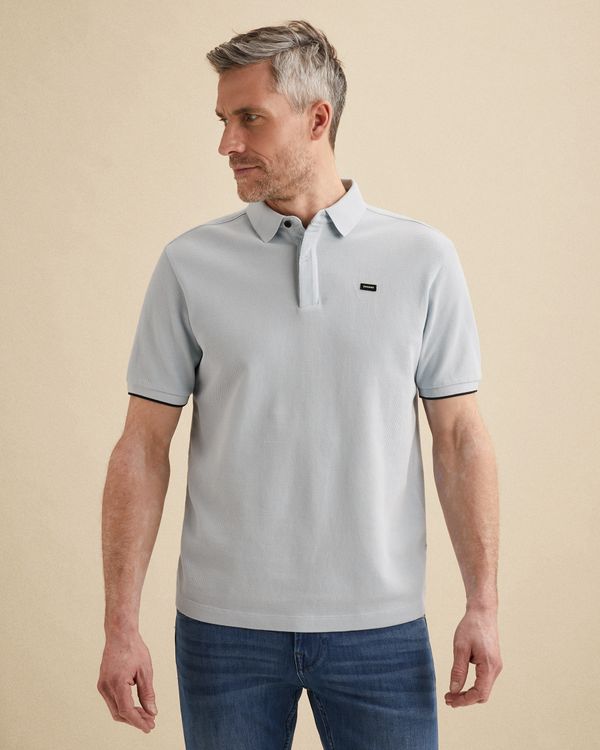 Polo shirt in pique with texture – Black Indigo – Polo shirts | VANGUARD