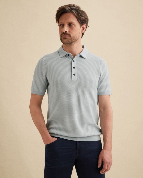 Polo shirt in cotton/modal with stripe pattern – Black Indigo – Polo shirts | VANGUARD