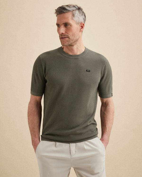 T-shirt with badge and allover texture – Weeping Willow – T-shirts | VANGUARD