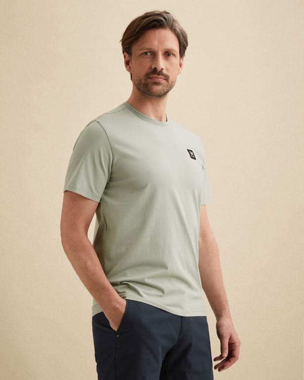 T-shirt in jersey with badge – Grey Comfort Denim – T-shirts | VANGUARD