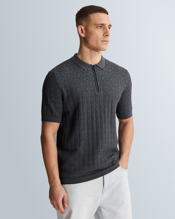 Polo shirt in cotton/modal – Grey Comfort Denim – Polo shirts | CAST IRON