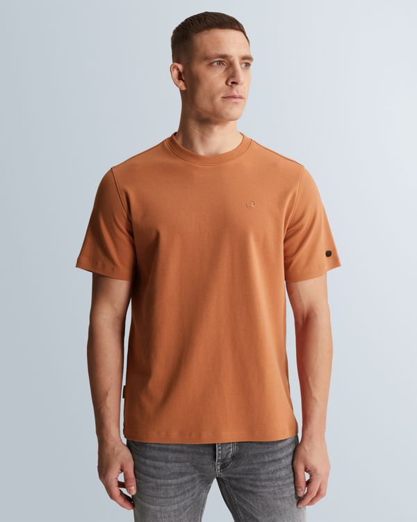 T-Shirt mit Rundhalsausschnitt aus Interlock-Jersey – Brown – T-Shirts | CAST IRON