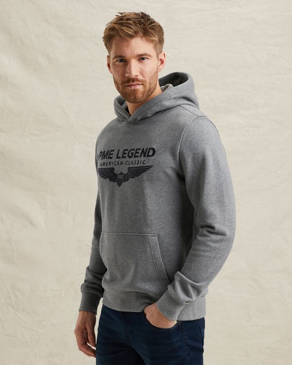 Hoodie with logo – Grey Comfort Denim – Hoodies | PME LEGEND