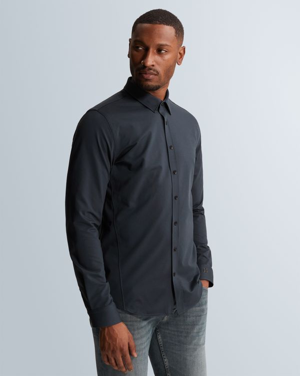 Shirt in twill jersey – Black Indigo – Smart casual overhemden | CAST IRON