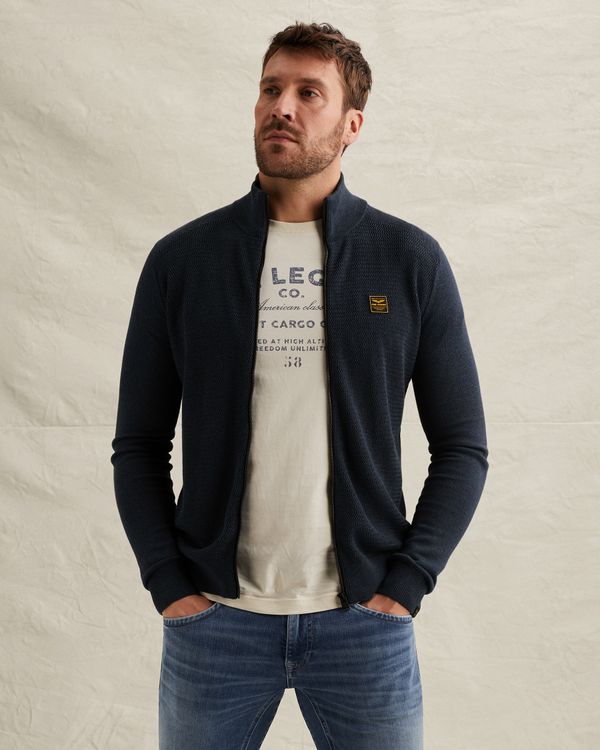 Vest met ritssluiting en opstaande kraag – Black Indigo – Vesten | PME LEGEND