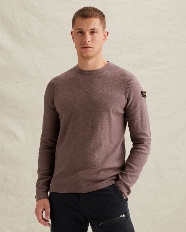 Pullover with badge and contrast detail – Burnshed Lilac – Pullovers | PME LEGEND
