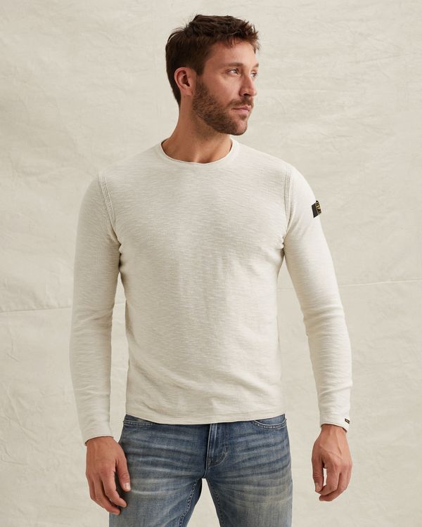 Pullover with badge and contrast detail – Castle Wall – Pullovers | PME LEGEND