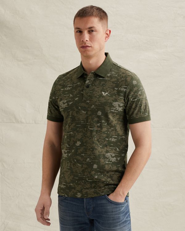 Polo shirt in slub jersey with allover print – Elmwood – Polo shirts | PME LEGEND