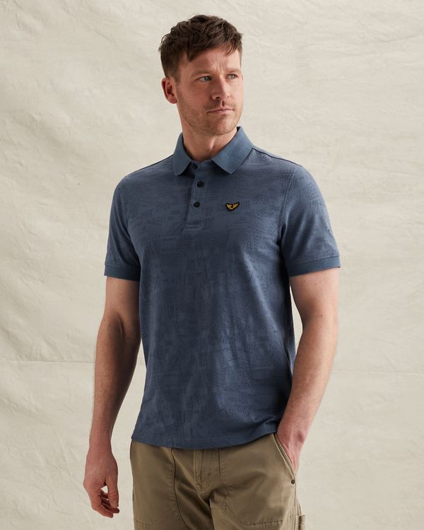 Polo met allover jacquardpatroon – Black Indigo – Polo's | PME LEGEND