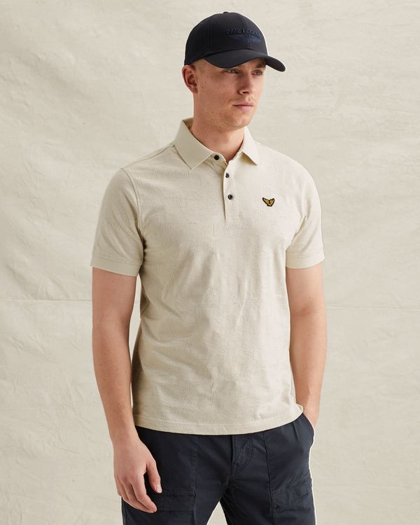 Polo shirt with allover jacquard pattern – Castle Wall – Polo shirts | PME LEGEND
