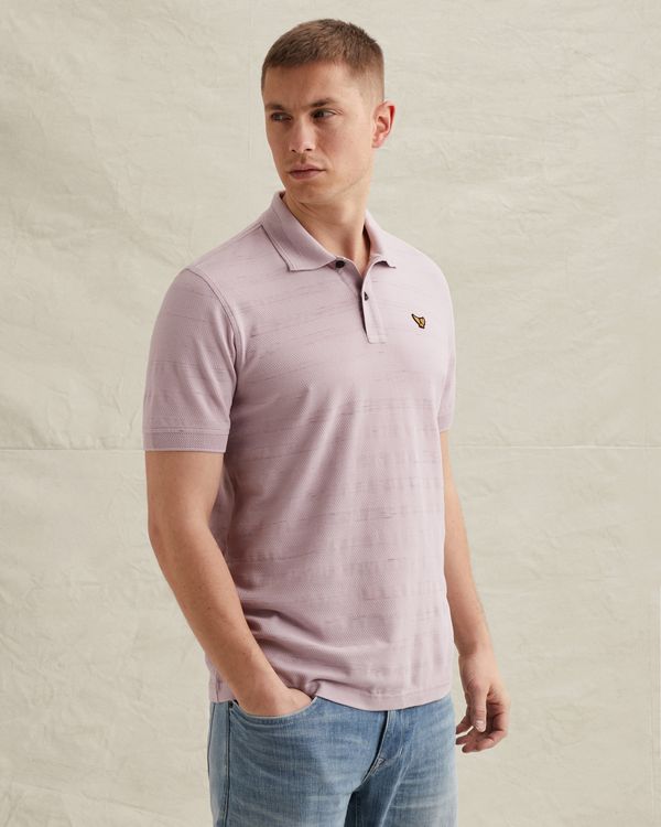 Polo shirt with stripe pattern and flight pocket – Burnshed Lilac – Polo shirts | PME LEGEND