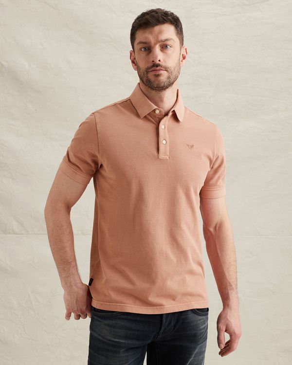 Poloshirt aus Piqué mit Garment-Dye-Waschung – Mellow Rose – Poloshirts | PME LEGEND