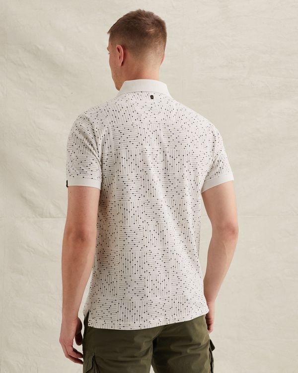Polo shirt in fine piqué with allover print | PME Legend