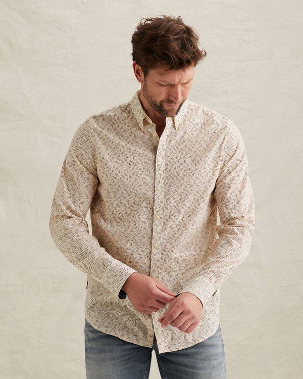 Shirt with allover print and button-down collar – Castle Wall – Dress shirts | PME LEGEND
