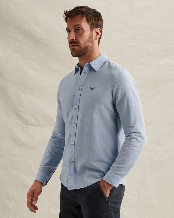 Shirt in cotton/linen with garment-dye wash – Black Indigo – Casual shirts | PME LEGEND