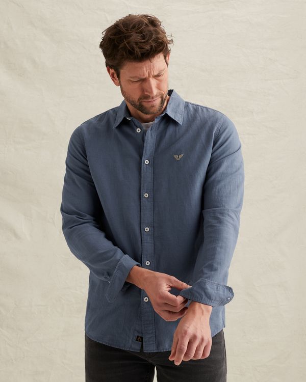 Shirt in cotton/linen with garment-dye wash – Black Indigo – Casual shirts | PME LEGEND