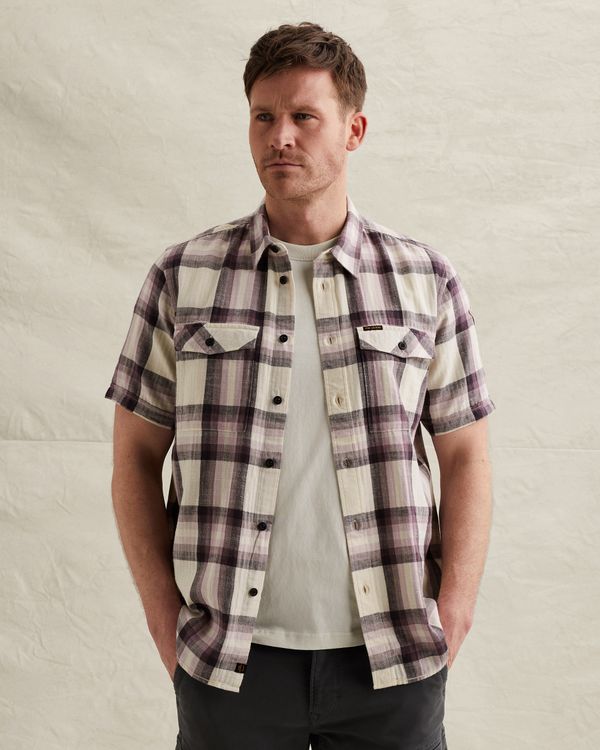 Shirt with check pattern and chest pockets – Burnshed Lilac – Casual shirts | PME LEGEND