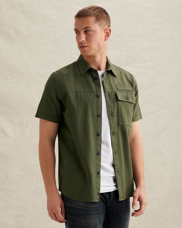 Shirt in slub cotton with short sleeves – Elmwood – Casual shirts | PME LEGEND