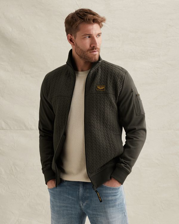 Sweat jacket with textures and flight pocket – Elmwood – Sweatshirts | PME LEGEND