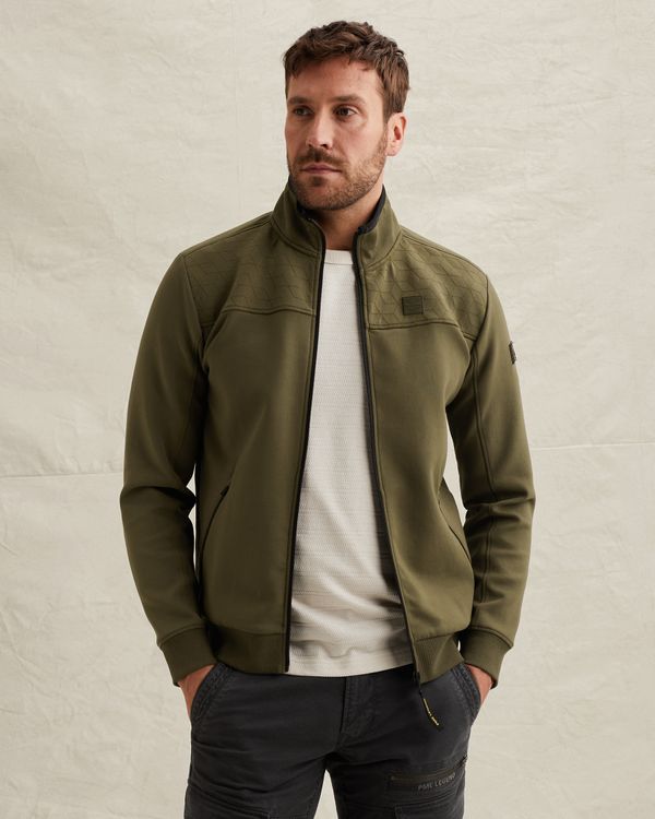 Sweat jacket with stand-up collar and zipper closure – Elmwood – Sweatshirts | PME LEGEND