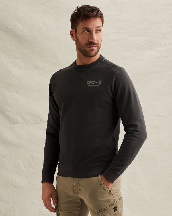 Sweatshirt with garment-dye wash and artwork – Brown – Sweatshirts | PME LEGEND