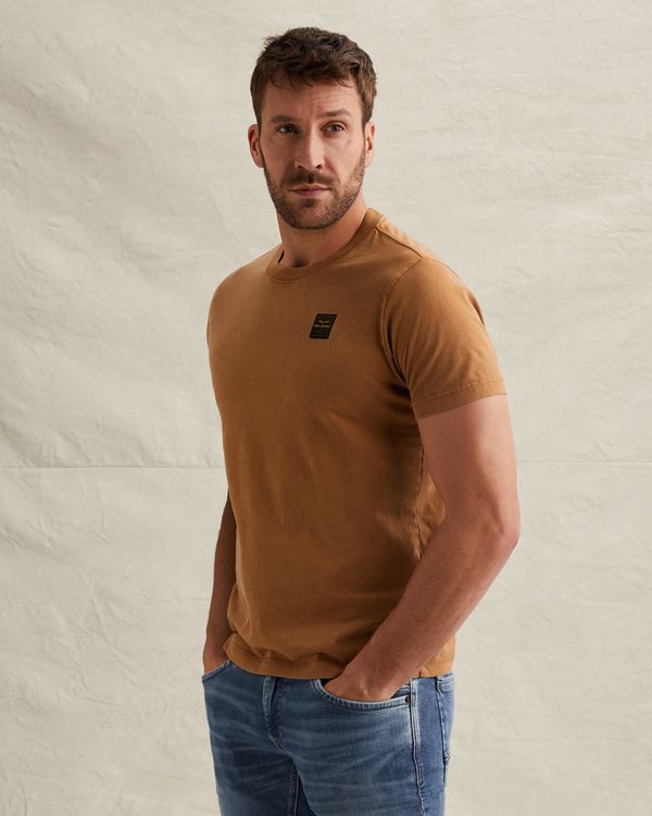 T-shirt with a garment-dye wash and badge – Pumpkin Spice – T-shirts | PME LEGEND
