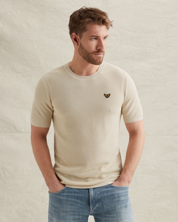 T-Shirt aus Baumwolle/Modal mit Badge – Castle Wall – T-Shirts | PME LEGEND