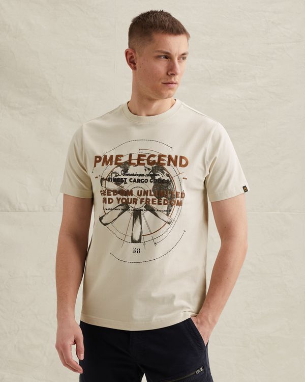T-shirt in cotton jersey with artwork – Castle Wall – T-shirts | PME LEGEND