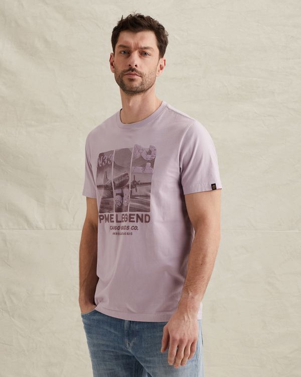 T-Shirt mit gemischtem Artwork – Burnshed Lilac – T-Shirts | PME LEGEND