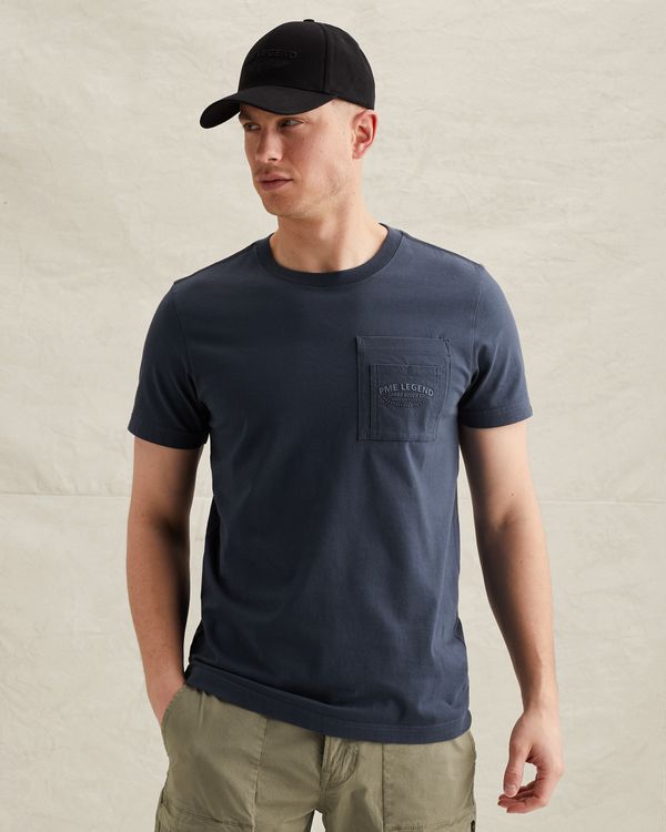 T-shirt with artwork on the chest pocket – Black Indigo – T-shirts | PME LEGEND