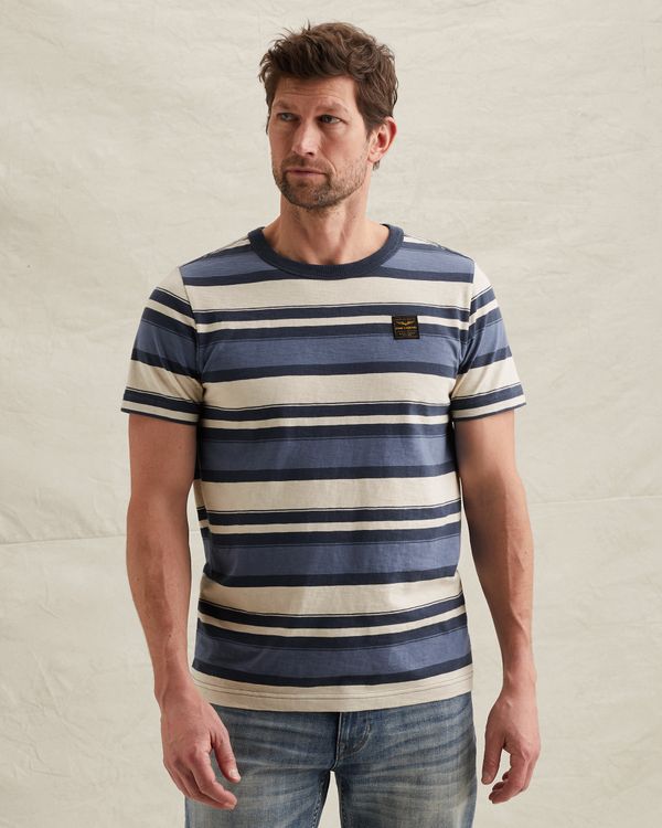 T-Shirt mit mehrfarbigem Streifenmuster – Black Indigo – T-Shirts | PME LEGEND