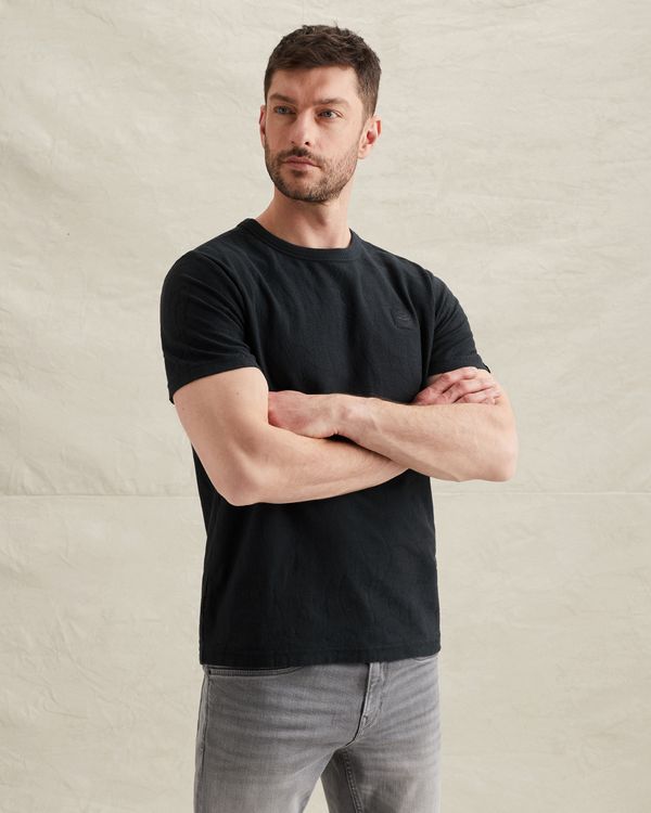 T-Shirt aus Jersey mit Allover-Jacquardmuster – Black Indigo – T-Shirts | PME LEGEND