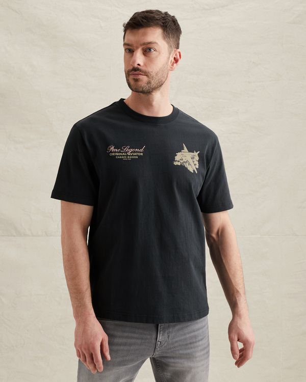 T-shirt with multiple artworks – Black Indigo – T-shirts | PME LEGEND