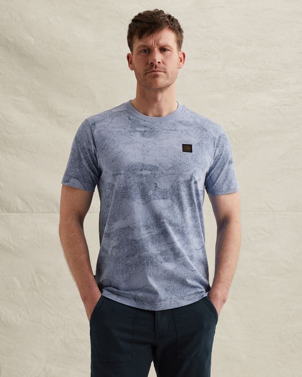 T-Shirt aus weichem Jersey mit Allover-Print – Black Indigo – T-Shirts | PME LEGEND