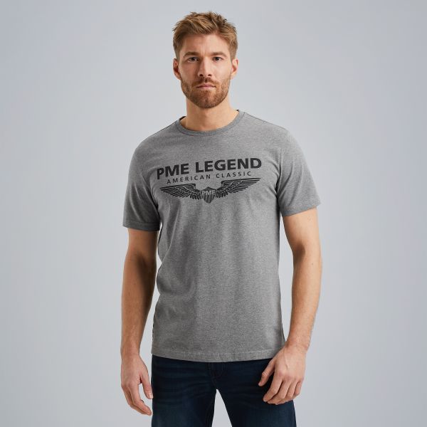 T-shirt with logo – Grey Comfort Denim – T-shirts | PME LEGEND