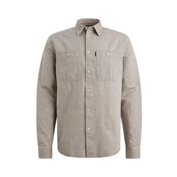 Overhemd van katoen/linnen – Brown – Smart casual overhemden | PME LEGEND