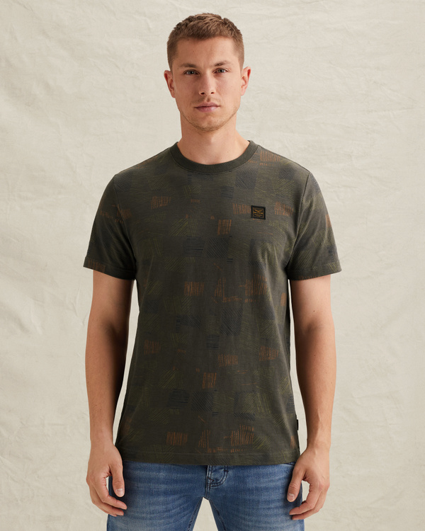 T-shirt with allover print and slub effect – Elmwood – T-shirts | PME LEGEND
