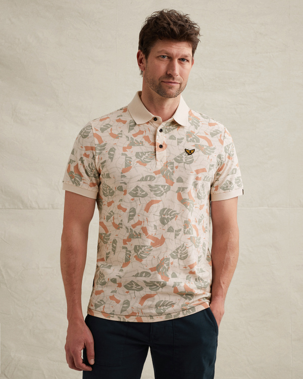 Polo shirt with allover print and tailwing logo – Mellow Rose – Polo shirts | PME LEGEND