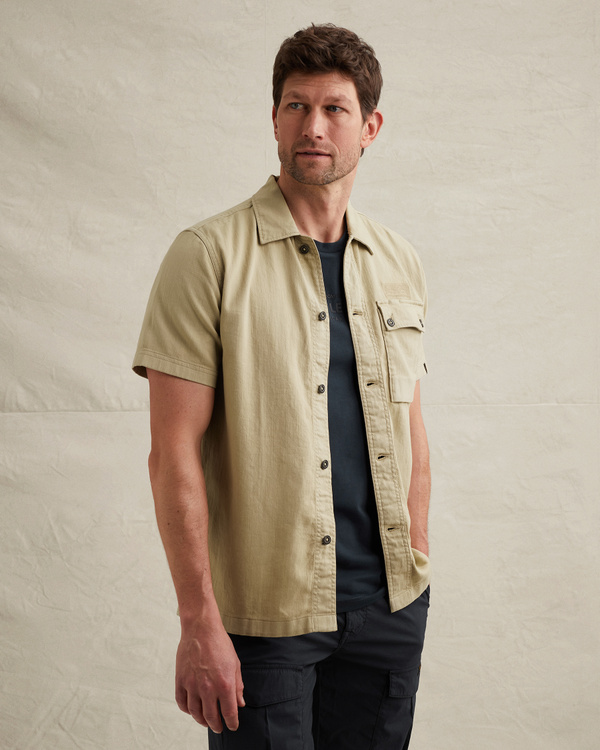 Hemd mit kurzen Ärmeln und Garment-Dye-Waschung – Castle Wall – Casual-Hemden | PME LEGEND