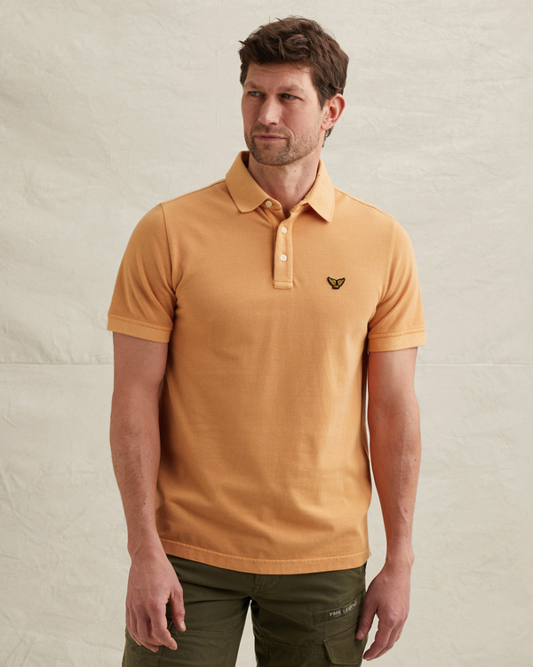 Poloshirt mit Tailwing-Logo und Garment-Dye-Waschung – Pumpkin Spice – Poloshirts | PME LEGEND